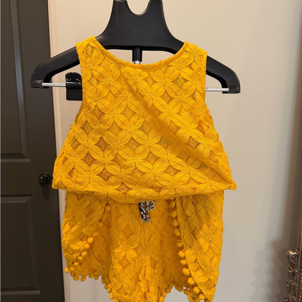 Yellow tank top and shorts matching set Brand New with Tags